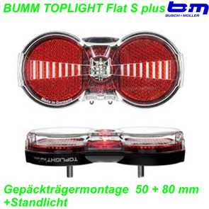 BM Rcklicht Toplight  Flat S Plus 50/80mm Dynamo/Standlicht fr Dynamo Mountain Bike Fahrrad Velo Teile Ersatzteile Parts Shop Schweiz