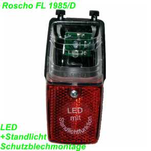 Roscho Rcklicht Schutzblech LED m. Standlicht fr Dynamo Mountain Bike Fahrrad Velo Teile Ersatzteile Parts Shop Schweiz