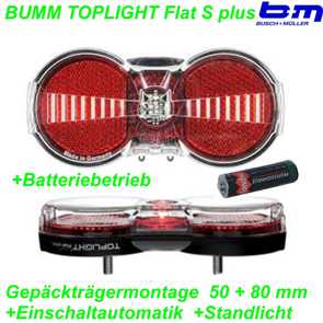 BM Rcklicht Toplight  Flat S Senso 50/80mm Batterie/Standlicht Mountain Bike Fahrrad Velo Teile Ersatzteile Parts Shop Schweiz