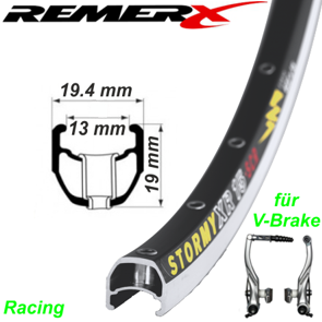 RemerX Felge Stormey schwarz 32 36 Loch 700 C doppelgest Racing E- Mountain Bike Fahrrad Velo Shop kaufen Schweiz