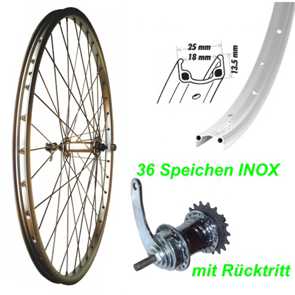 Hinterrad silber Rcktritt 12 1/2 x 2 1/4 16 x 1.75 18 x 1.75 Steck Kettenritzel mit Muttern E- Mountain Bike Fahrrad Velo Shop kaufen Schweiz