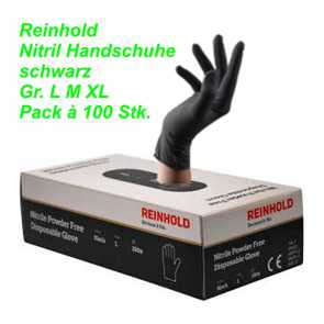 Reihold Nitril Handschuhe schwarz Gr. L M XL Pack  100 Stk. Ersatzteile Shop kaufen bestellen Balsthal Schweiz