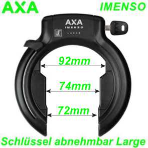 Rahmenschloss AXA imenso large 75 mm Schlssel abziehbar schwarz Ersatzteile Balsthal