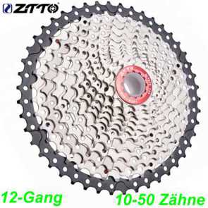 Kassette ZTTO 12-G 10-50 Zhne silber Shimano kompatibel E- bike Mountainbike Fahrrad Velo Ersatzteile